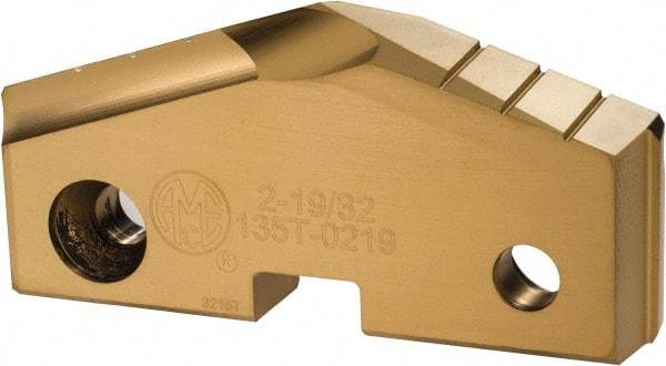 Allied Machine and Engineering - 2-19/32" Diam x 7/16" Thick, Seat Code 5, 144° Included Angle Spade Drill Insert - TiN Coated, High Speed Steel, Series T-A - Apex Tool & Supply