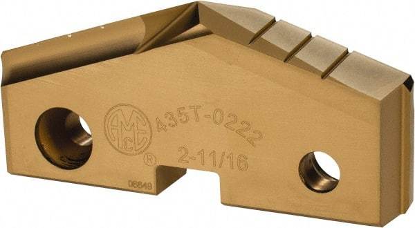 Allied Machine and Engineering - 2-11/16" Diam x 7/16" Thick, Seat Code 5, 144° Included Angle Spade Drill Insert - TiN Coated, High Speed Steel, Series GEN2 T-A - Apex Tool & Supply