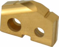 Allied Machine and Engineering - 19/32" Diam x 1/8" Thick, Seat Code 0, 132° Included Angle Spade Drill Insert - TiN Coated, Carbide, Grade K20, Series T-A - Apex Tool & Supply
