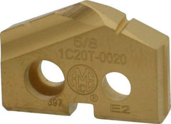 Allied Machine and Engineering - 5/8" Diam x 1/8" Thick, Seat Code 0, 132° Included Angle Spade Drill Insert - TiN Coated, Carbide, Grade K20, Series T-A - Apex Tool & Supply
