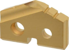 Allied Machine and Engineering - 27/32" Diam x 5/32" Thick, Seat Code 1, 132° Included Angle Spade Drill Insert - TiN Coated, Carbide, Grade K20, Series T-A - Apex Tool & Supply