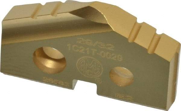Allied Machine and Engineering - 29/32" Diam x 5/32" Thick, Seat Code 1, 132° Included Angle Spade Drill Insert - TiN Coated, Carbide, Grade K20, Series T-A - Apex Tool & Supply