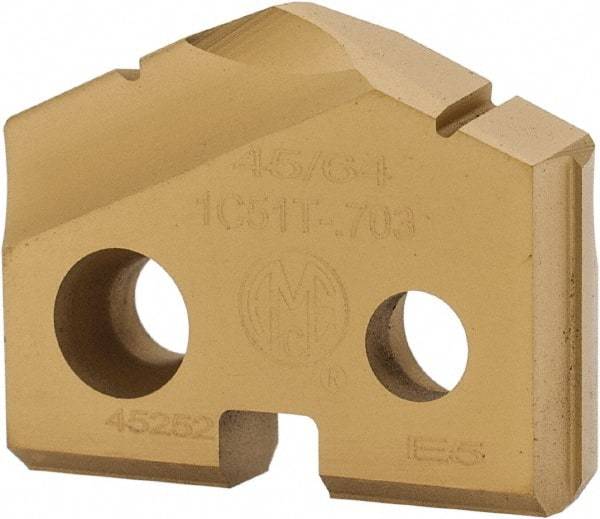 Allied Machine and Engineering - 45/64" Diam x 5/32" Thick, Seat Code 1, 132° Included Angle Spade Drill Insert - TiN Coated, Carbide, Grade P40, Series T-A - Apex Tool & Supply