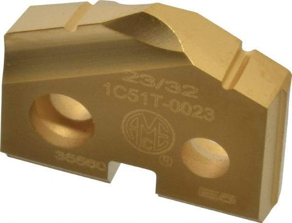 Allied Machine and Engineering - 23/32" Diam x 5/32" Thick, Seat Code 1, 132° Included Angle Spade Drill Insert - TiN Coated, Carbide, Grade P40, Series T-A - Apex Tool & Supply