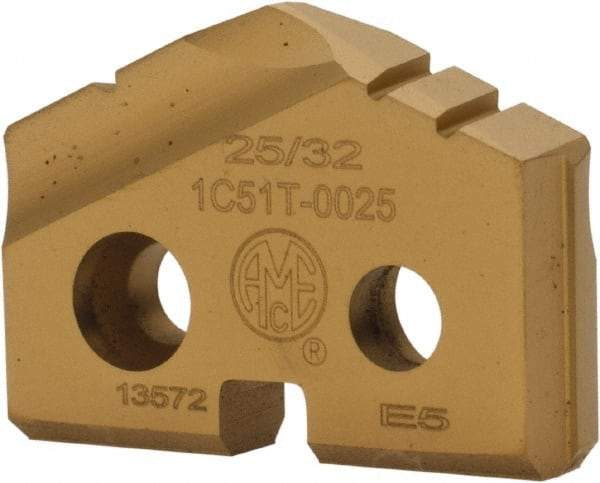 Allied Machine and Engineering - 25/32" Diam x 5/32" Thick, Seat Code 1, 132° Included Angle Spade Drill Insert - TiN Coated, Carbide, Grade P40, Series T-A - Apex Tool & Supply