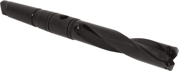 Allied Machine and Engineering - Series 2.5, 1-3/16 to 1-3/8" Diam, 4MT Taper Shank, Helical Flute Spade Drill - 5-3/8" Max Depth, 8-37/64" Body Length, 13-1/16" OAL, Intermediate Length, Through Coolant - Apex Tool & Supply