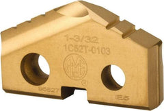 Allied Machine and Engineering - 1-3/32" Diam x 3/16" Thick, Seat Code 2, 132° Included Angle Spade Drill Insert - TiN Coated, Carbide, Grade P40, Series T-A - Apex Tool & Supply