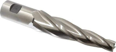 Made in USA - 5° Taper Angle per Side, 5/8" Small End Diam, 5" LOC, High Speed Steel 4 Flute Tapered Square End Mill - 7-1/2" OAL, 1-1/4" Shank Diam, Spiral Flute - Apex Tool & Supply