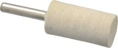 Divine Brothers - 3/4" Diam, 1/4" Shank Diam, Cylinder Shaped Mounted Bob - Medium Density, 1-1/2" Head Length, Wool Felt - Apex Tool & Supply