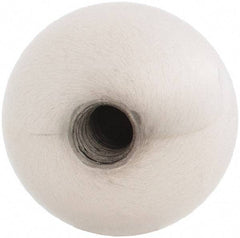 Gibraltar - 1/4-20 Thread, 1" Diam, Threaded Hole Ball Knob - Natural, Stainless Steel, Smooth Grip, 1/2" Hole Depth - Apex Tool & Supply