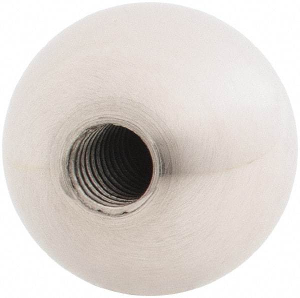 Gibraltar - 5/16-18 Thread, 1" Diam, Threaded Hole Ball Knob - Natural, Stainless Steel, Smooth Grip, 1/2" Hole Depth - Apex Tool & Supply