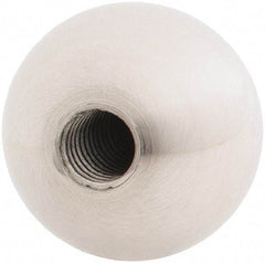 Gibraltar - 5/16-18 Thread, 1" Diam, Threaded Hole Ball Knob - Natural, Stainless Steel, Smooth Grip, 1/2" Hole Depth - Apex Tool & Supply