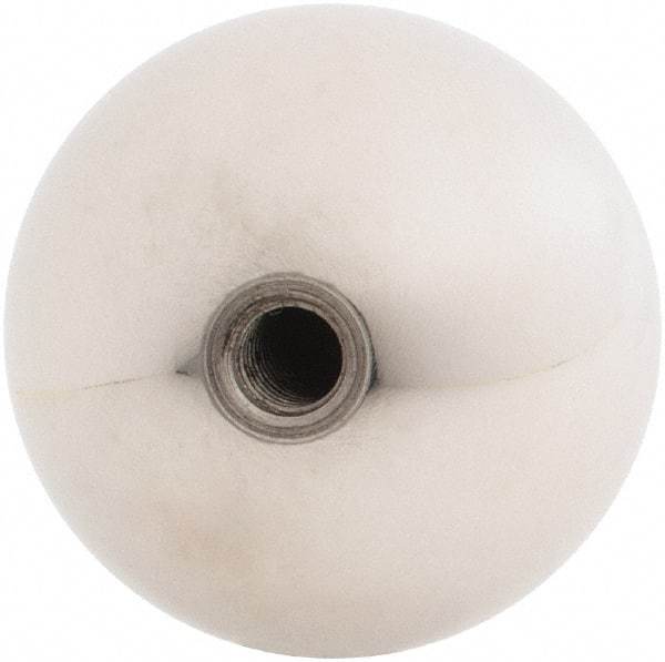 Gibraltar - 1/4-20 Thread, 1.38" Diam, Threaded Hole Ball Knob - Natural, Stainless Steel, Smooth Grip, 5/8" Hole Depth - Apex Tool & Supply