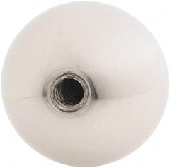 Gibraltar - 1/4-28 Thread, 1.38" Diam, Threaded Hole Ball Knob - Natural, Stainless Steel, Smooth Grip, 5/8" Hole Depth - Apex Tool & Supply
