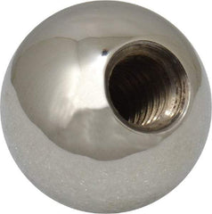 Gibraltar - 3/8-16 Thread, 1" Diam, Threaded Hole Ball Knob - Natural, Stainless Steel, Smooth Grip, 1/2" Hole Depth - Apex Tool & Supply