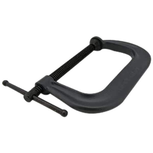 Hargrave - Regular-Duty 4" Max Opening, 2-3/4" Throat Depth, Forged Steel Standard C-Clamp - 6,200 Lb Capacity, 0" Min Opening, Extra Deep Throat - Apex Tool & Supply