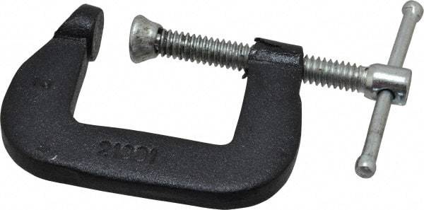 Wilton - Light-Duty 1" Max Opening, 1" Throat Depth, Forged Steel Standard C-Clamp - 500 Lb Capacity, 0" Min Opening, Standard Throat Depth, Steel Screw - Apex Tool & Supply