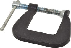 Wilton - Light-Duty 1" Max Opening, 1-1/2" Throat Depth, Forged Steel Standard C-Clamp - 500 Lb Capacity, 0" Min Opening, Standard Throat Depth, Steel Screw - Apex Tool & Supply