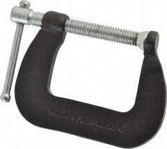 Wilton - Light-Duty 1-1/2" Max Opening, 1-1/2" Throat Depth, Forged Steel Standard C-Clamp - 850 Lb Capacity, 0" Min Opening, Standard Throat Depth, Steel Screw - Apex Tool & Supply