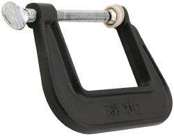 Wilton - Light-Duty 1-1/4" Max Opening, 1-1/4" Throat Depth, Ductile Iron Standard C-Clamp - 450 Lb Capacity, 0" Min Opening, Standard Throat Depth, Steel Screw - Apex Tool & Supply