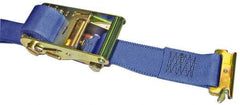 Wesco Industrial Products - 12' Long x 2-1/8" Wide, 1 Ply, Nylon Web Sling - Blue, with "E" Track Hooks - Apex Tool & Supply