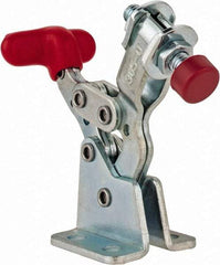 De-Sta-Co - 150 Lb Holding Capacity, Horizontal Handle, Manual Hold Down Toggle Clamp - 170° Handle Movement, 90° Bar Opening, U-Bar, Flanged Base, Electro-Plated Zinc, Carbon Steel - Apex Tool & Supply