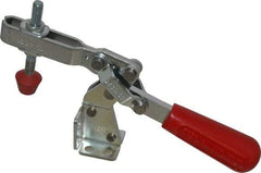 De-Sta-Co - 375 Lb Holding Capacity, Vertical Handle, Manual Hold Down Toggle Clamp - 60° Handle Movement, 185° Bar Opening, U-Bar, Flanged Base, Electro-Plated Zinc, Carbon Steel - Apex Tool & Supply
