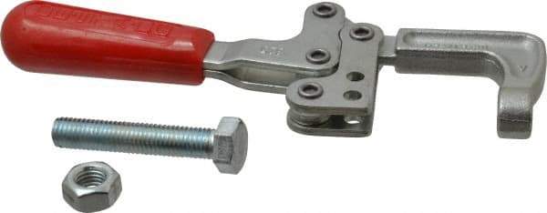 De-Sta-Co - 3558.58 N Load Capacity, 1.25" Throat Depth, 8.28" OAL, Carbon Steel, C Style Plier Clamp - 1.78" Max Jaw Capacity, M12x1.75 Spindle, 2.94" Open Throat Height, Red Handle, Spindle End - Apex Tool & Supply