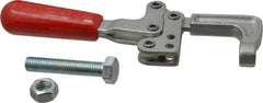 De-Sta-Co - 3558.58 N Load Capacity, 1.25" Throat Depth, 8.28" OAL, Carbon Steel, C Style Plier Clamp - 1.78" Max Jaw Capacity, M12x1.75 Spindle, 2.94" Open Throat Height, Red Handle, Spindle End - Apex Tool & Supply