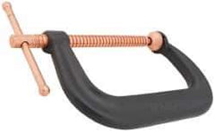 Hargrave - Regular-Duty 4" Max Opening, 2-3/4" Throat Depth, Forged Steel Standard C-Clamp - 6,200 Lb Capacity, 0" Min Opening, Extra Deep Throat - Apex Tool & Supply