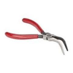 Proto - 6-5/16" OAL, 1-5/8" Jaw Length x 3/4" Jaw Width, Long Nose Bent Nose Pliers - Serrated Jaw, Chain Nose Head, Plastisol Handles - Apex Tool & Supply