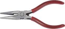 Proto - 7-1/2" OAL, 2-5/8" Jaw Length x 3/4" Jaw Width, Long Nose Side Cutting Needle Nose Pliers - Serrated Jaw, Plastisol Handles - Apex Tool & Supply