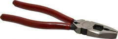 Proto - 8-3/8" OAL, 1-3/4" Jaw Length x 1-1/16" Jaw Width, Linesman's Pliers - Serrated Pipe Jaw, Flat Nose Head, Plastisol Handles - Apex Tool & Supply
