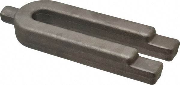 Made in USA - 2-3/8" Wide x 1-1/8" High, Carbon Steel, Plain, U Shaped Strap Clamp - 13/16" Stud, 8" OAL, 7-3/8" Slot Length, 13/16" Slot Width - Apex Tool & Supply