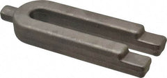 Made in USA - 2-3/8" Wide x 1-1/8" High, Carbon Steel, Plain, U Shaped Strap Clamp - 13/16" Stud, 8" OAL, 7-3/8" Slot Length, 13/16" Slot Width - Apex Tool & Supply