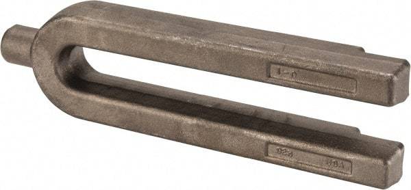Made in USA - 2-3/4" Wide x 1-1/4" High, Carbon Steel, Plain, U Shaped Strap Clamp - 15/16" Stud, 10" OAL, 9" Slot Length, 15/16" Slot Width - Apex Tool & Supply