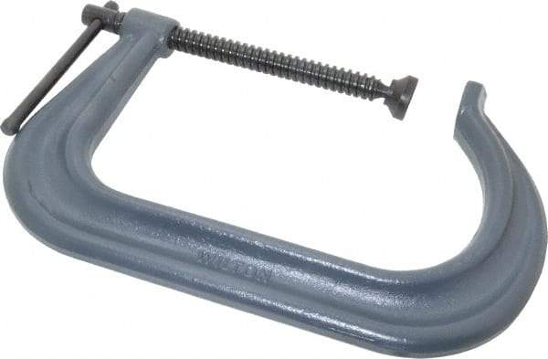 Wilton - Regular-Duty 8" Max Opening, 6" Throat Depth, Forged Steel Standard C-Clamp - 5,900 Lb Capacity, 2" Min Opening, Square Deep Throat - Apex Tool & Supply