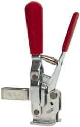 De-Sta-Co - 375 Lb Holding Capacity, Vertical Handle, Manual Hold Down Toggle Clamp - 57° Handle Movement, 99° Bar Opening, U-Bar, Flanged Base, Electro-Plated Zinc, Carbon Steel - Apex Tool & Supply