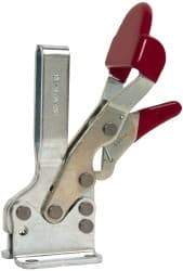 De-Sta-Co - 750 Lb Holding Capacity, Horizontal Handle, Manual Hold Down Toggle Clamp - 70° Handle Movement, 92° Bar Opening, U-Bar, Flanged Base, Electro-Plated Zinc, Carbon Steel - Apex Tool & Supply