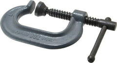 Wilton - Regular-Duty 2" Max Opening, 1-13/16" Throat Depth, Forged Steel Standard C-Clamp - 2,700 Lb Capacity, 0" Min Opening, Standard Throat Depth - Apex Tool & Supply