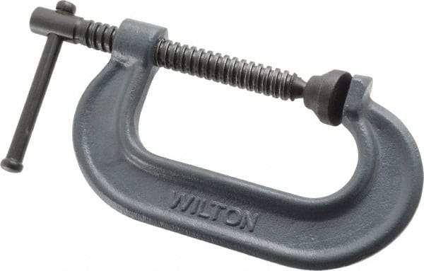 Wilton - Regular-Duty 3" Max Opening, 1-15/16" Throat Depth, Forged Steel Standard C-Clamp - 3,000 Lb Capacity, 0" Min Opening, Standard Throat Depth - Apex Tool & Supply