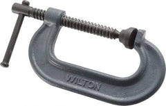 Wilton - Regular-Duty 3" Max Opening, 1-15/16" Throat Depth, Forged Steel Standard C-Clamp - 3,000 Lb Capacity, 0" Min Opening, Standard Throat Depth - Apex Tool & Supply