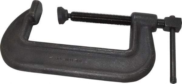 Wilton - Heavy-Duty 6" Max Opening, 2-1/2" Throat Depth, Forged Steel Standard C-Clamp - 11,250 Lb Capacity, 2" Min Opening, Standard Throat Depth, Cold Drawn Steel Screw - Apex Tool & Supply