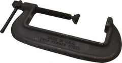 Wilton - Heavy-Duty 8" Max Opening, 2-3/4" Throat Depth, Forged Steel Standard C-Clamp - 12,500 Lb Capacity, 4" Min Opening, Standard Throat Depth, Cold Drawn Steel Screw - Apex Tool & Supply