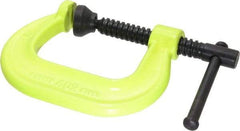 Wilton - Regular-Duty 2-1/8" Max Opening, 2-1/4" Throat Depth, Forged Steel Standard C-Clamp - 3,500 Lb Capacity, 0" Min Opening, Deep Throat, Alloy Steel Screw - Apex Tool & Supply