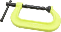 Wilton - Regular-Duty 4-1/4" Max Opening, 3-1/4" Throat Depth, Forged Steel Standard C-Clamp - 6,200 Lb Capacity, 0" Min Opening, Deep Throat, Alloy Steel Screw - Apex Tool & Supply