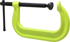 Wilton - Regular-Duty 6-1/16" Max Opening, 4-1/8" Throat Depth, Forged Steel Standard C-Clamp - 6,600 Lb Capacity, 0" Min Opening, Deep Throat, Alloy Steel Screw - Apex Tool & Supply