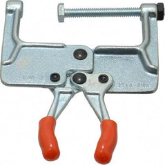 Lapeer - 181.44 Kg Load Capacity, 1-3/16" Throat Depth, 4-3/4" OAL, Carbon Steel, C Style Plier Clamp - 2-15/16" Max Jaw Capacity, 1/4-20 Spindle, 2.94" Open Throat Height, Orange Handle, Spindle End - Apex Tool & Supply