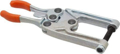 Lapeer - 544.31 Kg Load Capacity, 2-1/4" Throat Depth, 8-3/8" OAL, Carbon Steel, C Style Plier Clamp - 1-3/4" Max Jaw Capacity, 3/8-24 Spindle, 1.22" Open Throat Height, Orange Handle, Spindle End - Apex Tool & Supply
