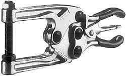 Lapeer - 816.47 Kg Load Capacity, 1-1/4" Throat Depth, 7-3/8" OAL, Carbon Steel, C Style Plier Clamp - 1-3/4" Max Jaw Capacity, 3/8-24 Spindle, 1.25" Open Throat Height, Orange Handle, Spindle End - Apex Tool & Supply